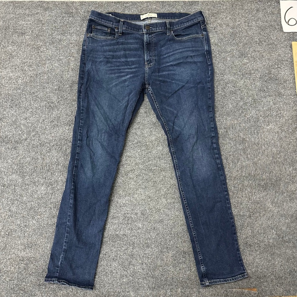 Hollister Jeans Mens Size 38x34 Dark Wash Slim Straight Stretch Denim Casual